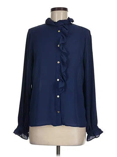 Pre-owned Jcrew Long Sleeve Blouse In Blue