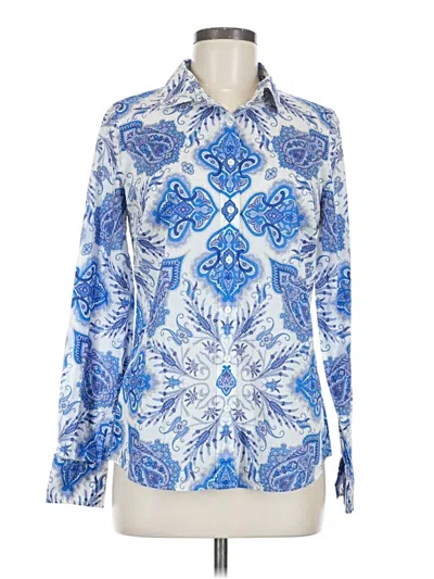 Pre-owned Jcrew Long Sleeve Blouse In Blue