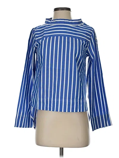 Pre-owned Jcrew Long Sleeve Blouse In Blue