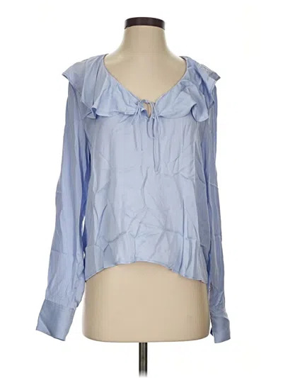 Pre-owned Jcrew Long Sleeve Blouse In Blue