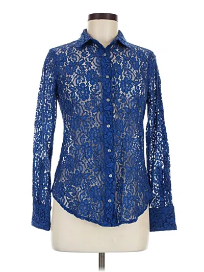 Pre-owned Jcrew Long Sleeve Blouse In Blue