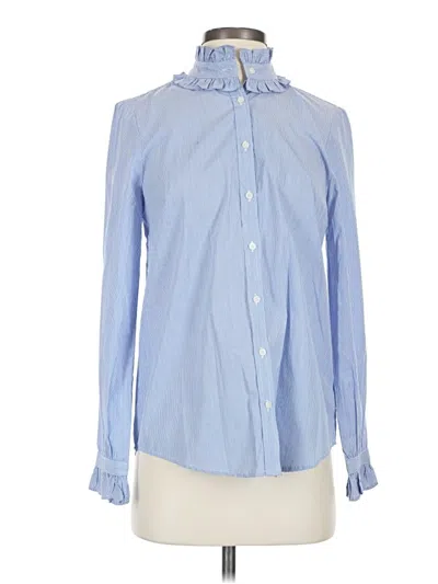 Pre-owned Jcrew Long Sleeve Blouse In Blue
