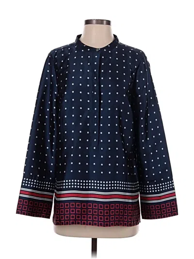 Pre-owned Jcrew Long Sleeve Blouse In Blue