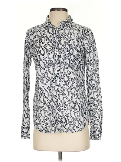 Pre-owned Jcrew Long Sleeve Blouse In Blue