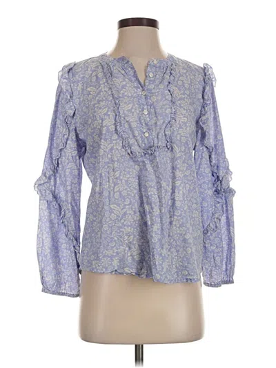Pre-owned Jcrew Long Sleeve Blouse In Blue