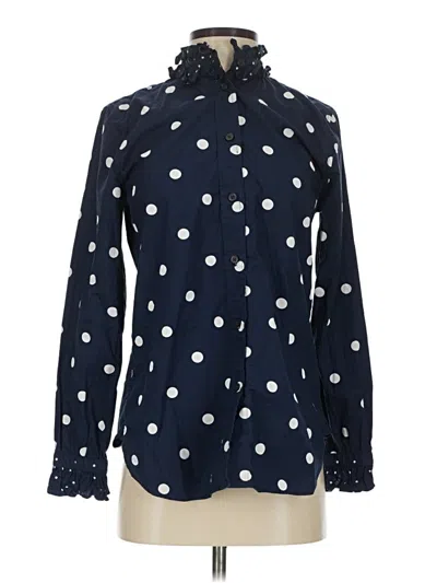Pre-owned Jcrew Long Sleeve Blouse In Blue
