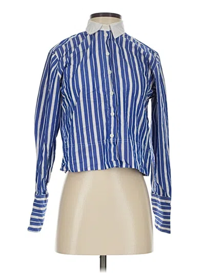 Pre-owned Jcrew Long Sleeve Blouse In Blue