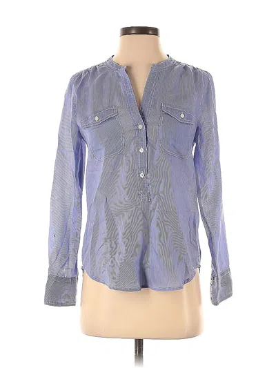 Pre-owned Jcrew Long Sleeve Blouse In Blue