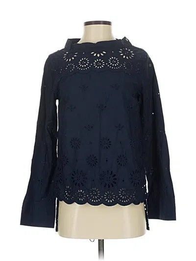 Pre-owned Jcrew Long Sleeve Blouse In Blue