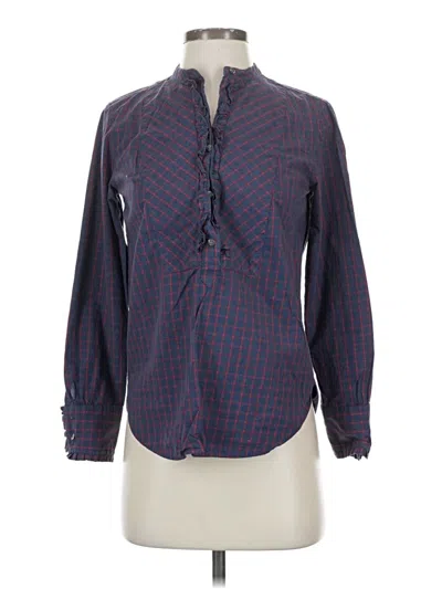 Pre-owned Jcrew Long Sleeve Blouse In Blue