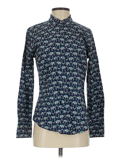Pre-owned Jcrew Long Sleeve Blouse In Blue