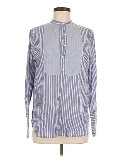 Pre-owned Jcrew Long Sleeve Blouse In Blue