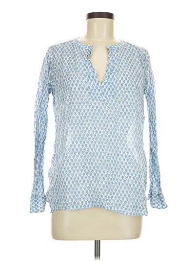 Pre-owned Jcrew Long Sleeve Blouse In Blue