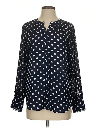 Pre-owned Jcrew Long Sleeve Blouse In Blue