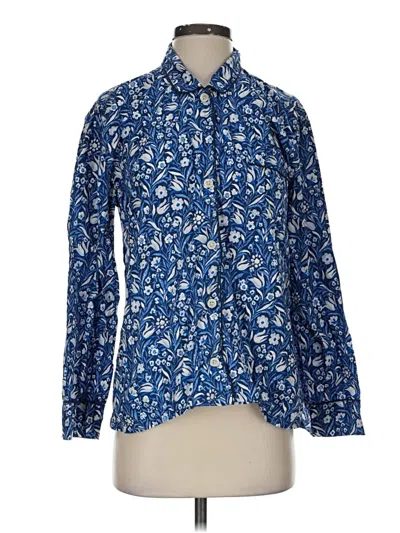 Pre-owned Jcrew Long Sleeve Blouse In Blue