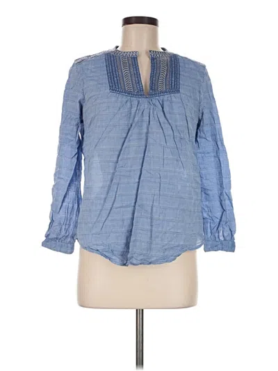 Pre-owned Jcrew Long Sleeve Blouse In Blue