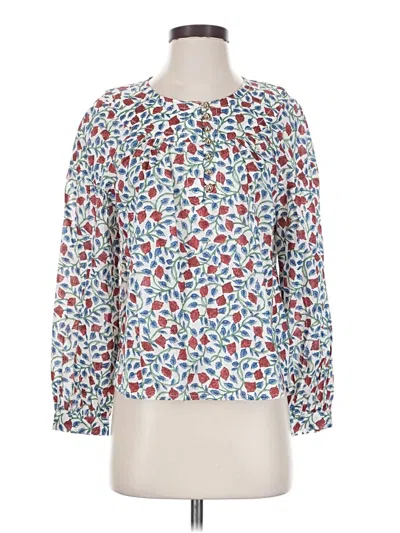 Pre-owned Jcrew Long Sleeve Blouse In Blue