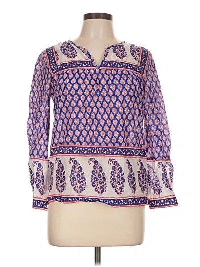 Pre-owned Jcrew Long Sleeve Blouse In Blue