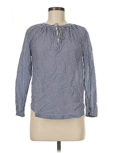 Pre-owned Jcrew Long Sleeve Blouse In Blue