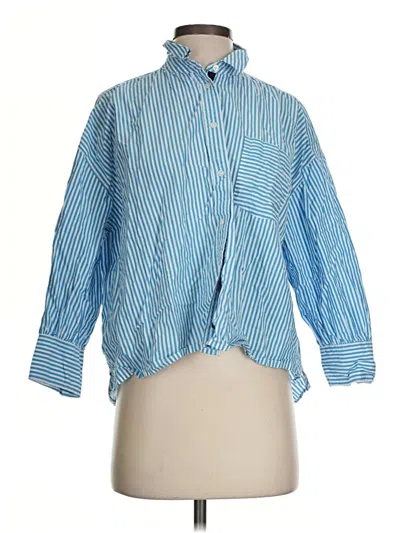 Pre-owned Jcrew Long Sleeve Blouse In Blue