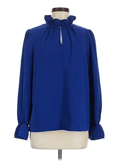 Pre-owned Jcrew Long Sleeve Blouse In Blue