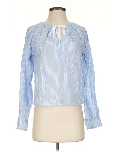 Pre-owned Jcrew Long Sleeve Blouse In Blue