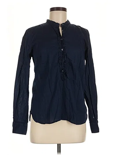 Pre-owned Jcrew Long Sleeve Blouse In Blue
