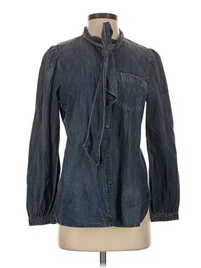 Pre-owned Jcrew Long Sleeve Blouse In Blue
