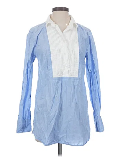Pre-owned Jcrew Long Sleeve Blouse In Blue