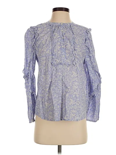 Pre-owned Jcrew Long Sleeve Blouse In Blue