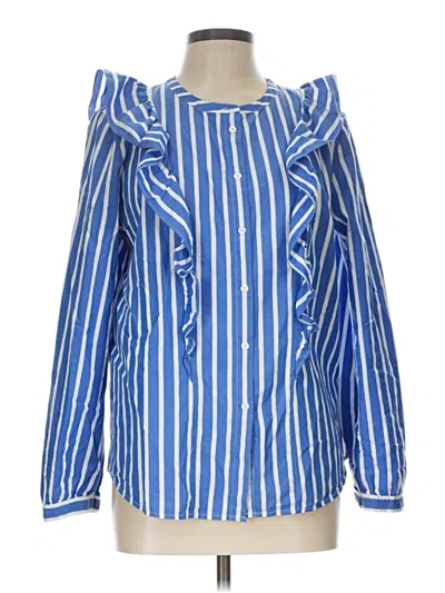 Pre-owned Jcrew Long Sleeve Blouse In Blue
