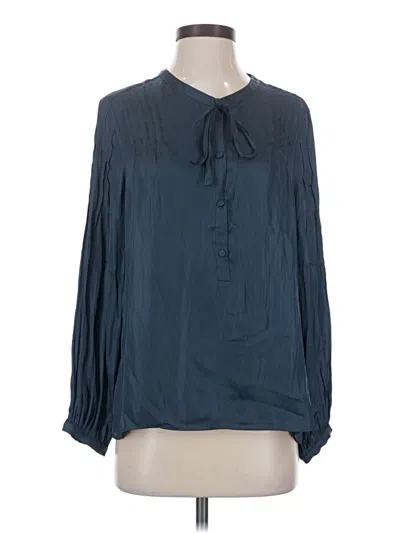 Pre-owned Jcrew Long Sleeve Blouse In Blue