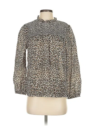 Pre-owned Jcrew Long Sleeve Blouse In Brown
