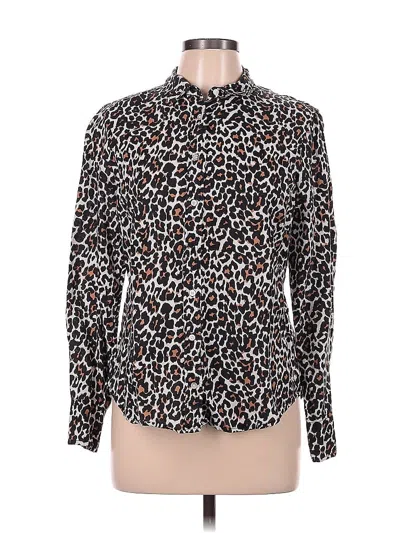 Pre-owned Jcrew Long Sleeve Blouse In Brown