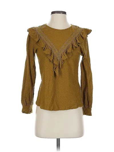 Pre-owned Jcrew Long Sleeve Blouse In Brown