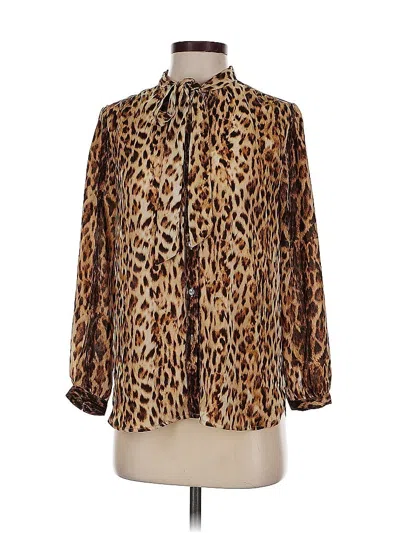 Pre-owned Jcrew Long Sleeve Blouse In Brown