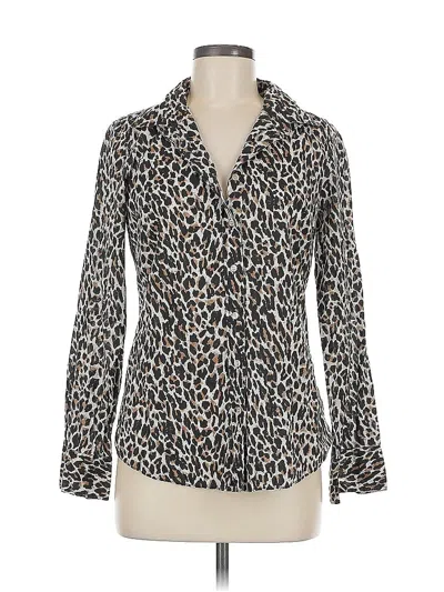 Pre-owned Jcrew Long Sleeve Blouse In Brown