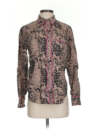 Pre-owned Jcrew Long Sleeve Blouse In Brown