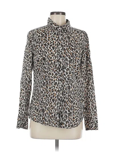 Pre-owned Jcrew Long Sleeve Blouse In Brown