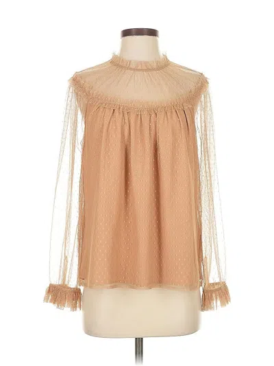 Pre-owned Jcrew Long Sleeve Blouse In Brown