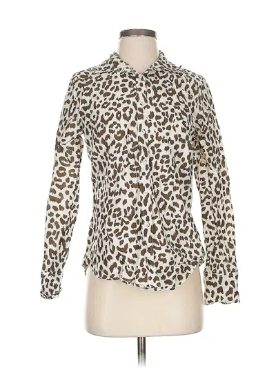 Pre-owned Jcrew Long Sleeve Blouse In Brown