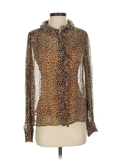 Pre-owned Jcrew Long Sleeve Blouse In Brown