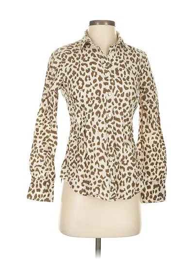 Pre-owned Jcrew Long Sleeve Blouse In Brown