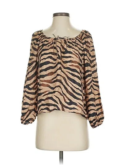 Pre-owned Jcrew Long Sleeve Blouse In Brown