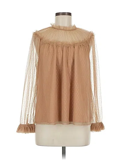 Pre-owned Jcrew Long Sleeve Blouse In Brown