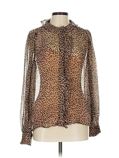 Pre-owned Jcrew Long Sleeve Blouse In Brown