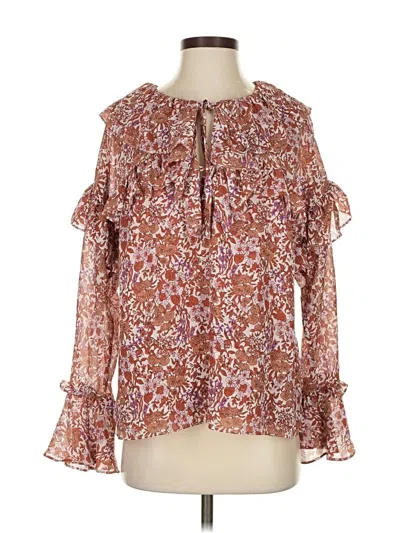 Pre-owned Jcrew Long Sleeve Blouse In Brown