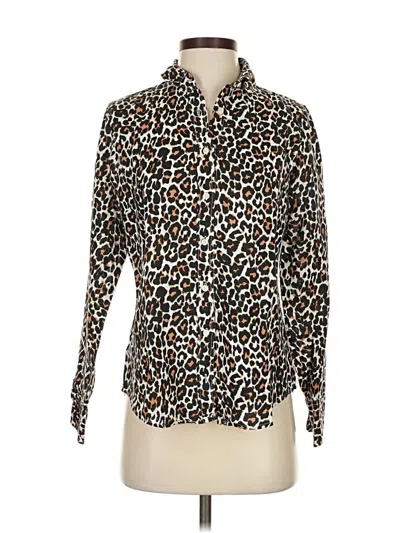 Pre-owned Jcrew Long Sleeve Blouse In Brown