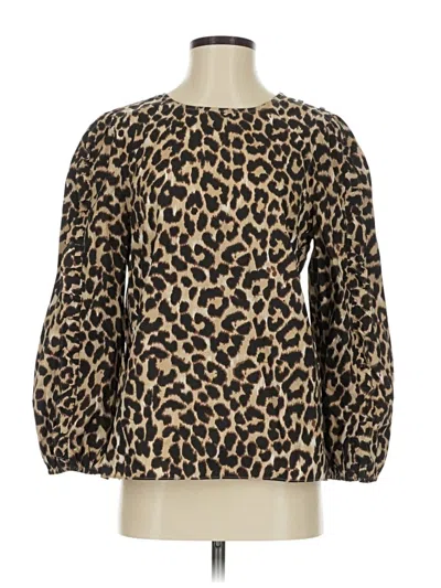 Jcrew Long Sleeve Blouse In Brown