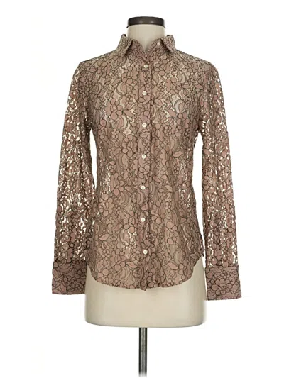 Pre-owned Jcrew Long Sleeve Blouse In Brown